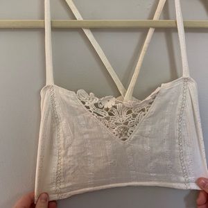 White/cream Bralet with lace detail!